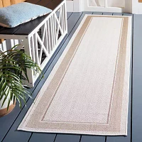 Martha Stewart Alena Bordered Washable 26" X 108" Outdoor Rectangular Runner