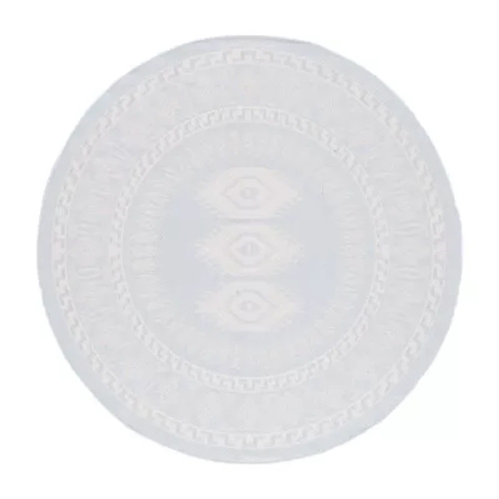 Martha Stewart Meera Medallion 6'7" X 6'7" Outdoor Round Area Rug