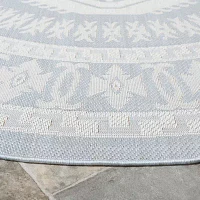 Martha Stewart Meera Medallion 6'7" X 6'7" Outdoor Round Area Rug