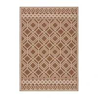 Martha Stewart Ava Bordered Washable Outdoor Rectangular Area Rug