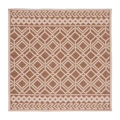 Martha Stewart Ava Bordered 6'7" X Outdoor Square Area Rug