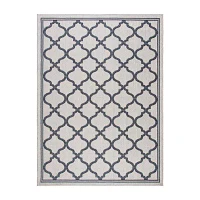 Martha Stewart Ria Bordered Washable Outdoor Rectangular Area Rug