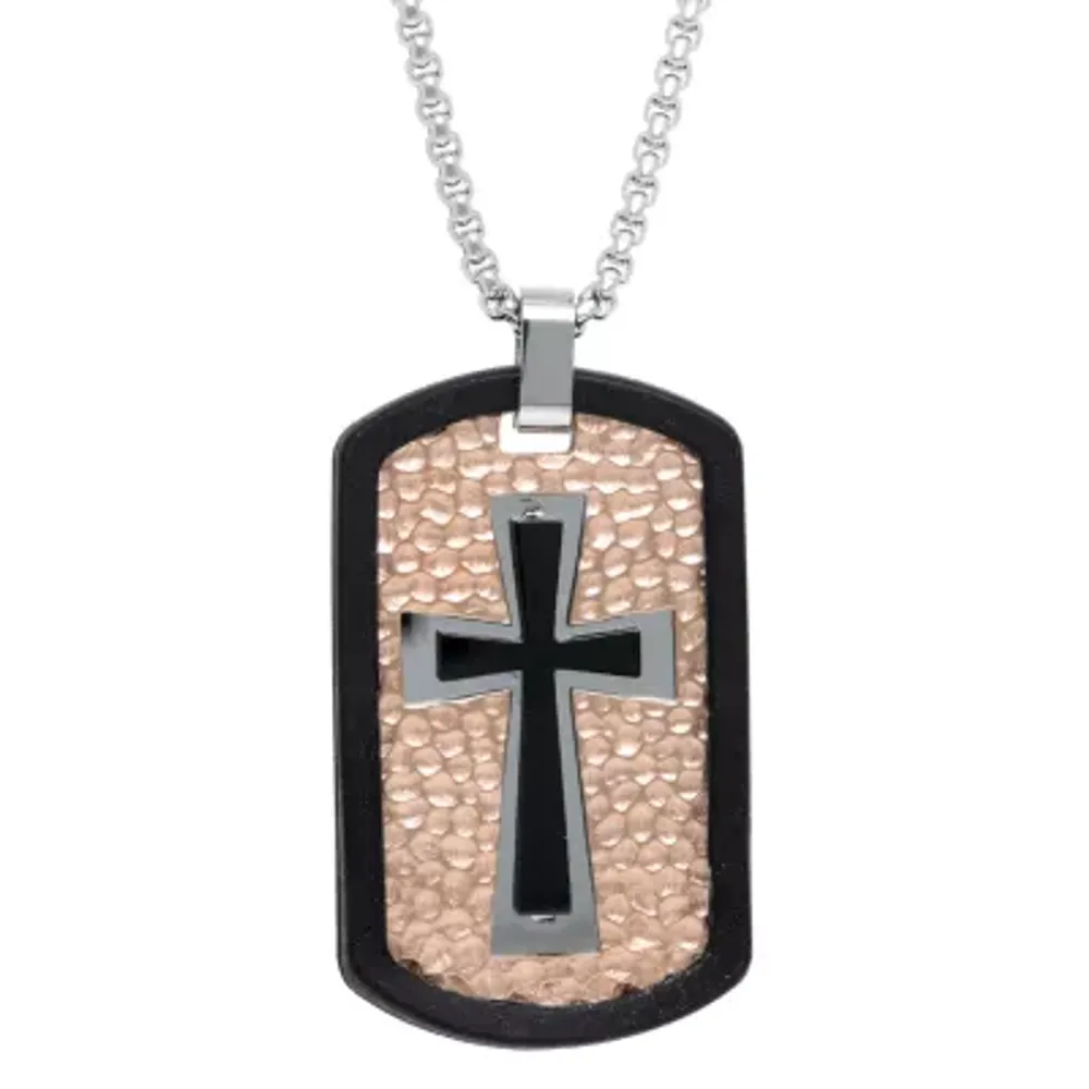 Engravable Men's Flat-Edge Sterling Silver Dog Tag Necklace with Bead -  Sandy Steven Engravers
