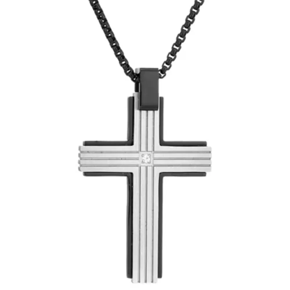 J.P. Army Men's Jewelry Stainless Steel Inch Link Cross Pendant Necklace |  Hamilton Place
