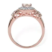 Womens Genuine Pink Morganite Sterling Silver Cocktail Ring