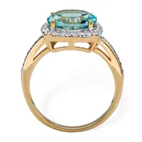 Womens Genuine Topaz 14K Gold Over Silver Cocktail Ring