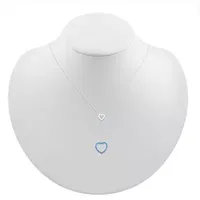 Womens Genuine Blue Topaz Sterling Silver Heart Y Necklace