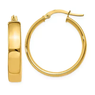 14K Gold 21mm Hoop Earrings