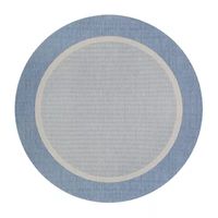 Couristan Stria Texture Bordered Indoor Outdoor Round Area Rug