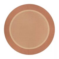 Couristan Stria Texture Bordered Indoor Outdoor Round Area Rug