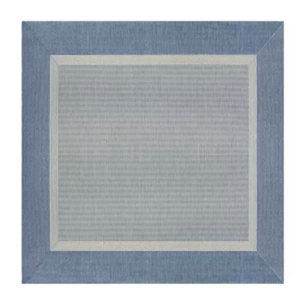 Couristan Stria Texture Bordered Indoor Outdoor Square Area Rug