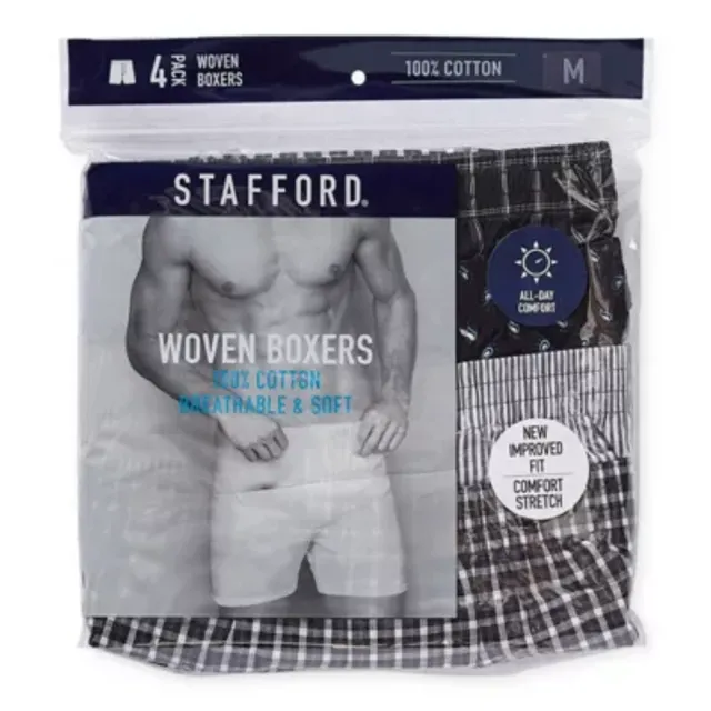 Stafford Dry + Cool Breathable Mesh Big Mens 4 Pack Boxer Briefs