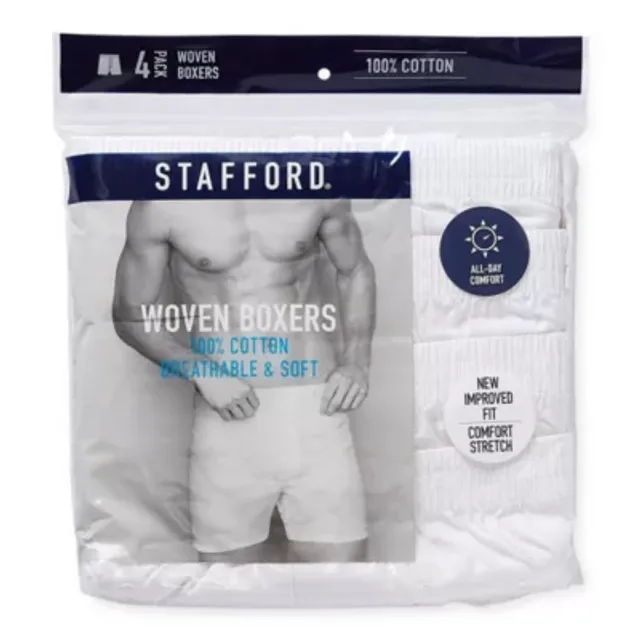 Stafford 4 Pack 100% Cotton Full-Cut Briefs White