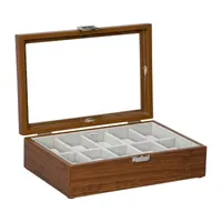 Mele and Co Jayson Mahogany-Finish Watch Box