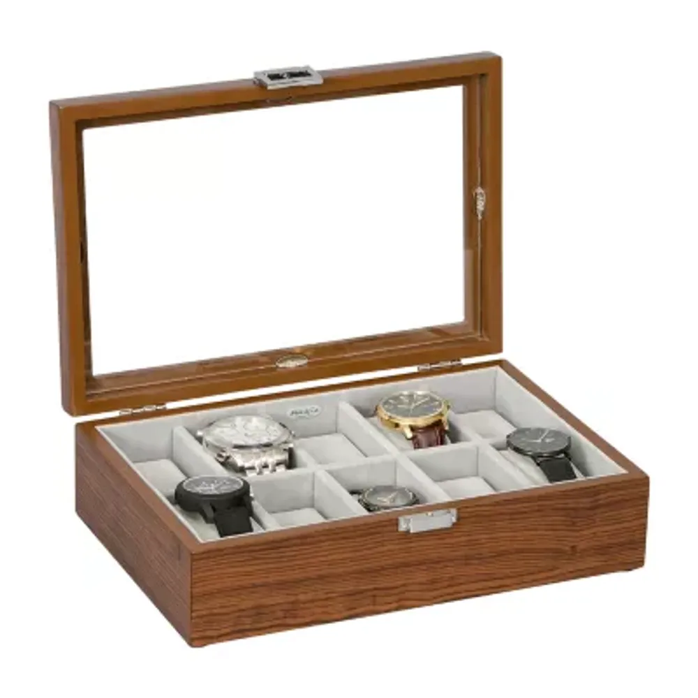 Mele and Co Jayson Mahogany-Finish Watch Box