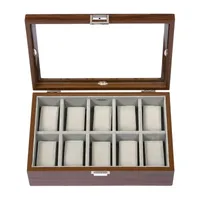 Mele and Co Jayson Mahogany-Finish Watch Box