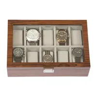 Mele and Co Jayson Mahogany-Finish Watch Box