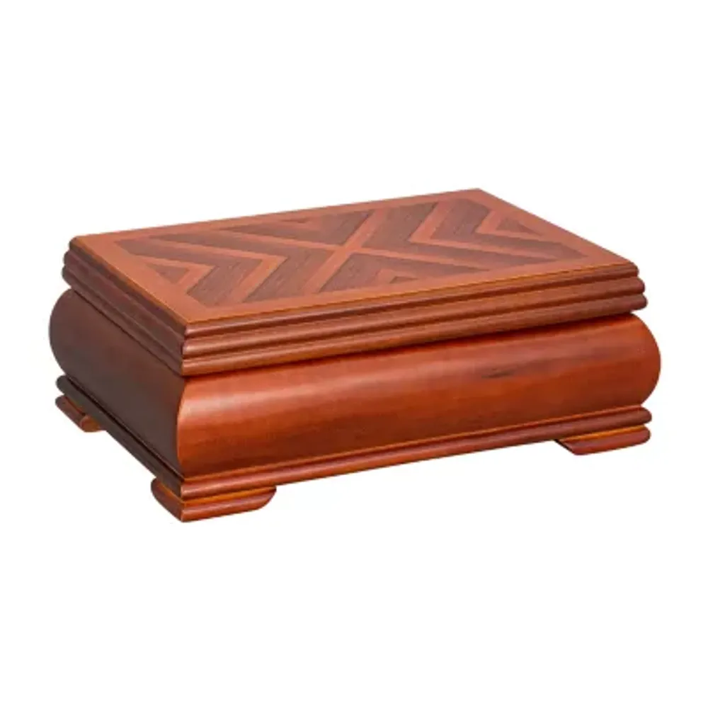 Mele and Co Carmen Walnut-Finish Jewelry Box