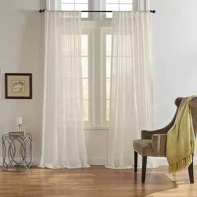 Elrene Home Fashions Asher Rod Pocket Sheer Single Curtain Panels