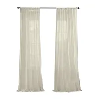 Elrene Home Fashions Asher Sheer Rod Pocket Single Curtain Panel