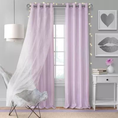 Elrene Home Fashions Aurora Light-Filtering Grommet Top Single Curtain Panel