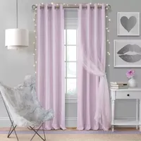 Elrene Home Fashions Aurora Light-Filtering Grommet Top Single Curtain Panel