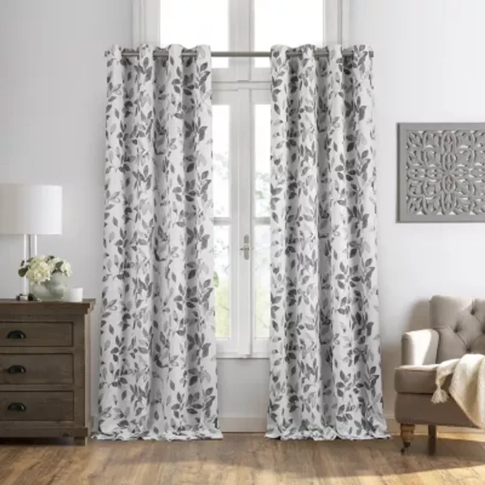 Elrene Home Fashions Avalon Energy Saving Blackout Grommet Top Single Curtain Panel