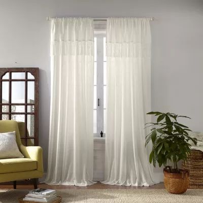 Elrene Home Fashions Calypso Light-Filtering Rod Pocket Single Curtain Panel