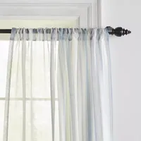 Elrene Home Fashions Hampton Stripe Sheer Rod Pocket Single Curtain Panel