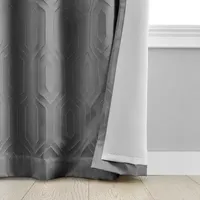 Elrene Home Fashions Huxley Energy Saving Blackout Grommet Top Single Curtain Panel