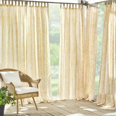 Elrene Home Fashions Verena Sheer Tab Top Single Outdoor Curtain Panel