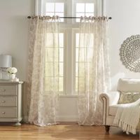 Elrene Home Fashions Westport Sheer Tie Top Single Curtain Panel