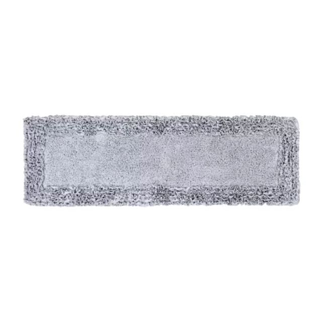 Better Trends Shaggy Border Collection 100% Cotton Bath Rug, Silver, 3 Piece Set