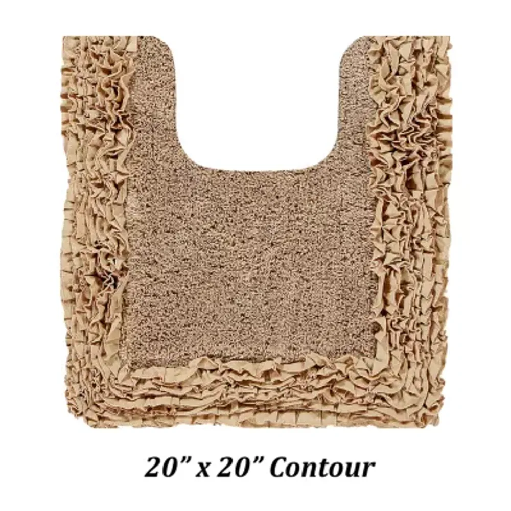 Better Trends Shaggy Border Mat Contour Bath Rug