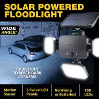 Bell + Howell Bionic Floodlight Solar-Powered, Motion-Sensing, Outdoor Light with Adjustable Panals