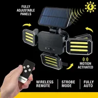 Bell + Howell Bionic Floodlight Solar-Powered, Motion-Sensing, Outdoor Light with Adjustable Panals