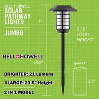 Bell + Howell Solar Powered Pathway  and Garden Lights with 2 Lighting Modes - Set of 4