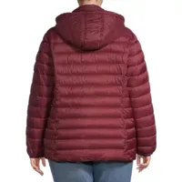 St. John's Bay Packable Lightweight Womens Plus Puffer Jacket