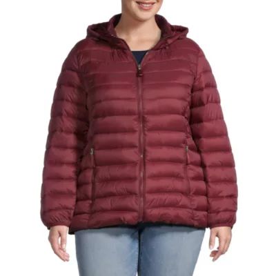 St. John's Bay Packable Lightweight Womens Plus Puffer Jacket