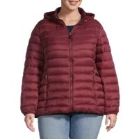 St. John's Bay Packable Lightweight Womens Plus Puffer Jacket