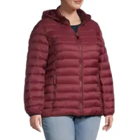 St. John's Bay Packable Lightweight Womens Plus Puffer Jacket