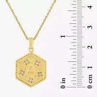 Diamond Addiction Intial "A" Womens 2-pc. Accent Natural White 14K Gold Over Silver Necklace Set