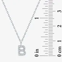 Lab-Grown (G-H / SI2-I1) Diamond Accent Initial Pendant Sterling Silver