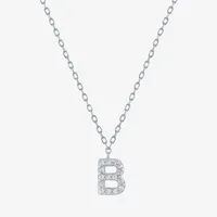 Lab-Grown (G-H / SI2-I1) Diamond Accent Initial Pendant Sterling Silver