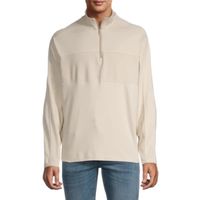 Van Heusen Mens Long Sleeve Quarter-Zip Pullover