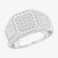 Mens 1 CT. T.W. Natural White Diamond 10K Gold Fashion Ring