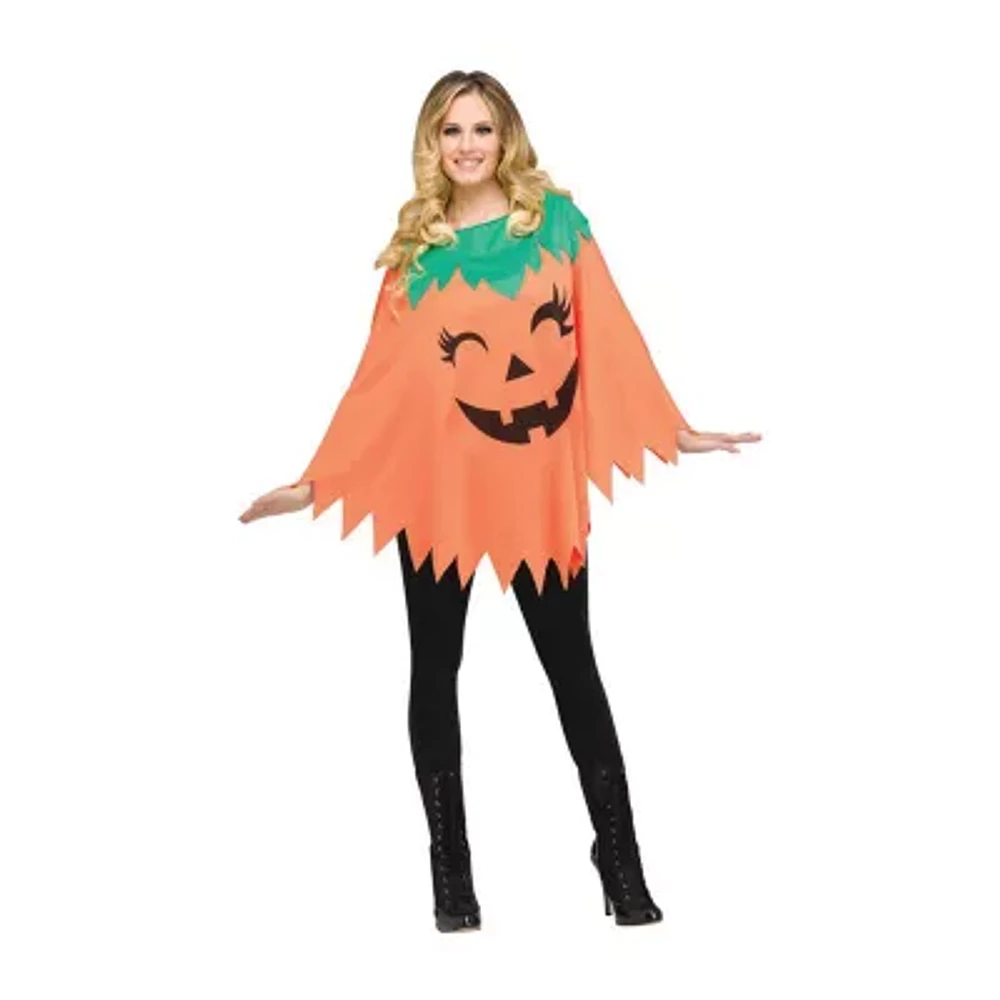 Womens Pumpkin Poncho Costume