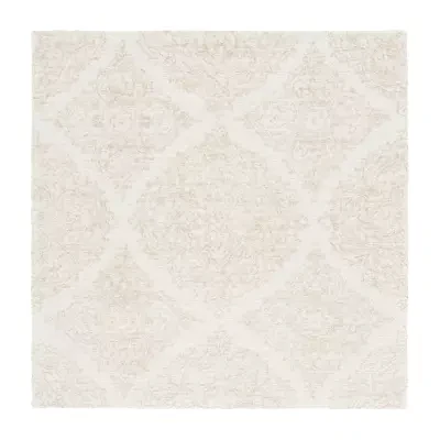 Martha Stewart Abel Floral Hand Tufted 6' X 6' Indoor Square Area Rug