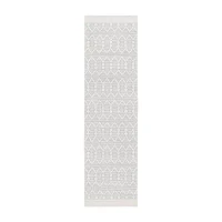 Martha Stewart Aria Bordered Loomed Washable 27" X 96" Indoor Rectangular Runner