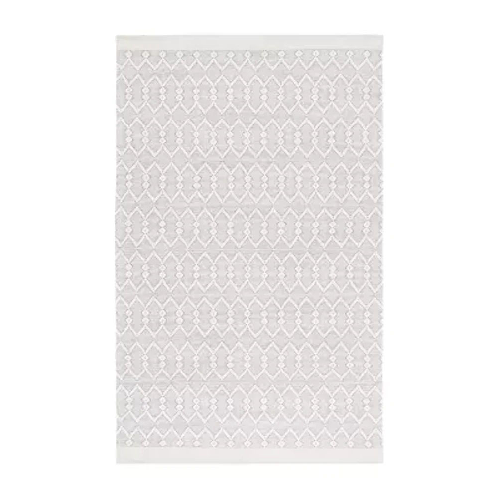 Martha Stewart Aria Bordered Loomed Washable Indoor Rectangular Area Rug